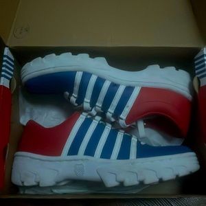 women’s 7 k swiss red/blue/yellow shoes